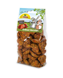 Вкусни малки пълнозърнести сърца със сушени ягоди 150 гр. - JR FARM Strawberry Hearts 